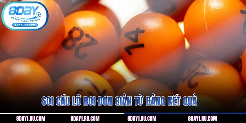 Soi cầu lô rơi đơn giản từ bảng kết quả
